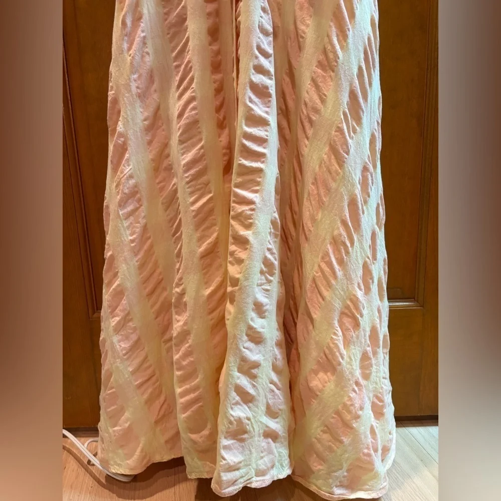 Free People Via Midi Dress Size Medium Creamsicle Combo Everly 100% Cotton